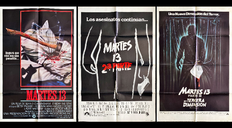 Friday the 13th Trilogy (Part I-3D; 1980-1982) One Sheet Movie Poster Bundle - INTL