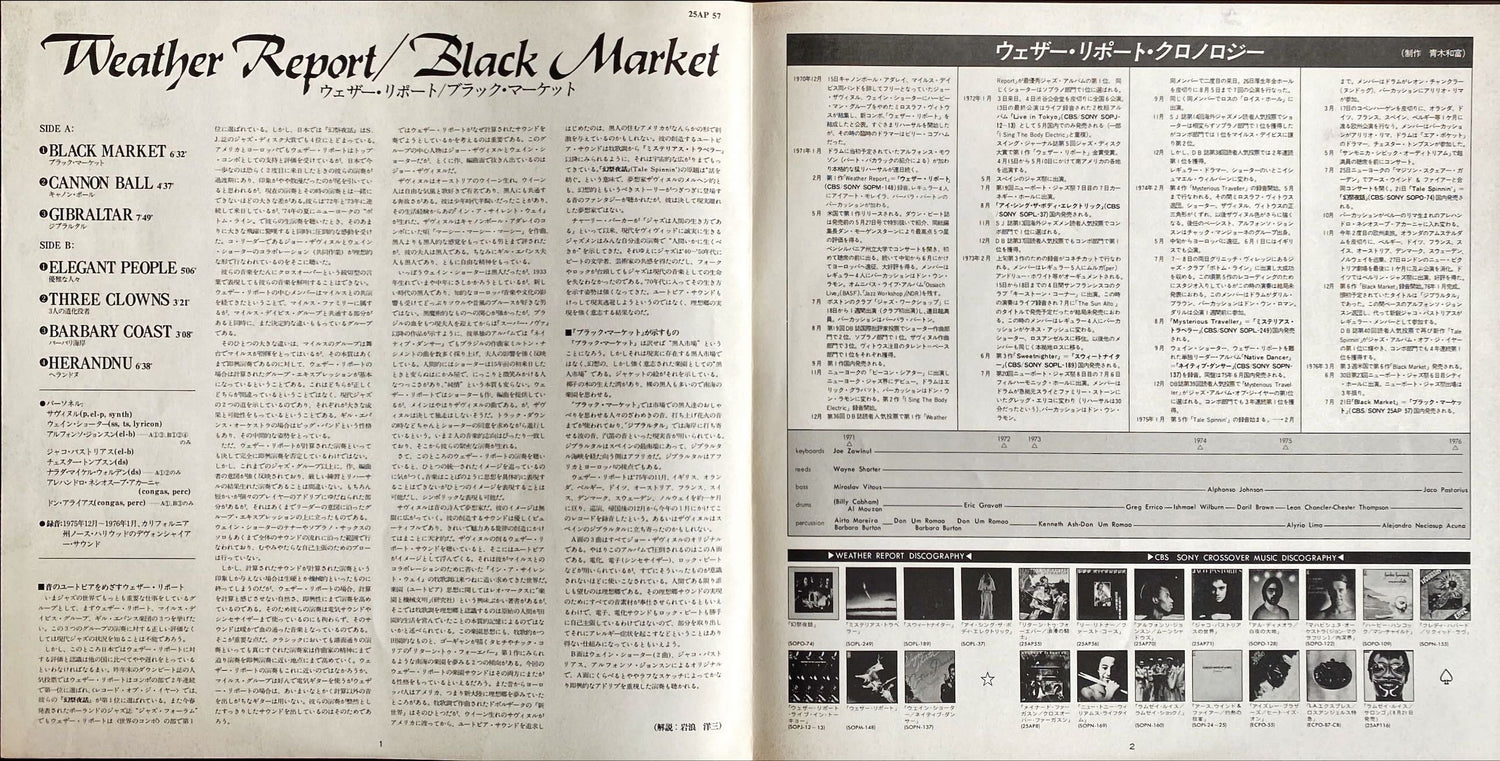 Weather Report Black Market 1976 Rare Japanese Import Jazz Vinyl/LP - PosterCollectors.xyz