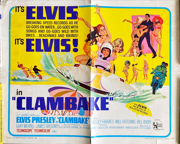 (283) CLAMBAKE 1/2sheet movie poster, 1967 - Elvis Presley - PosterCollectors.xyz