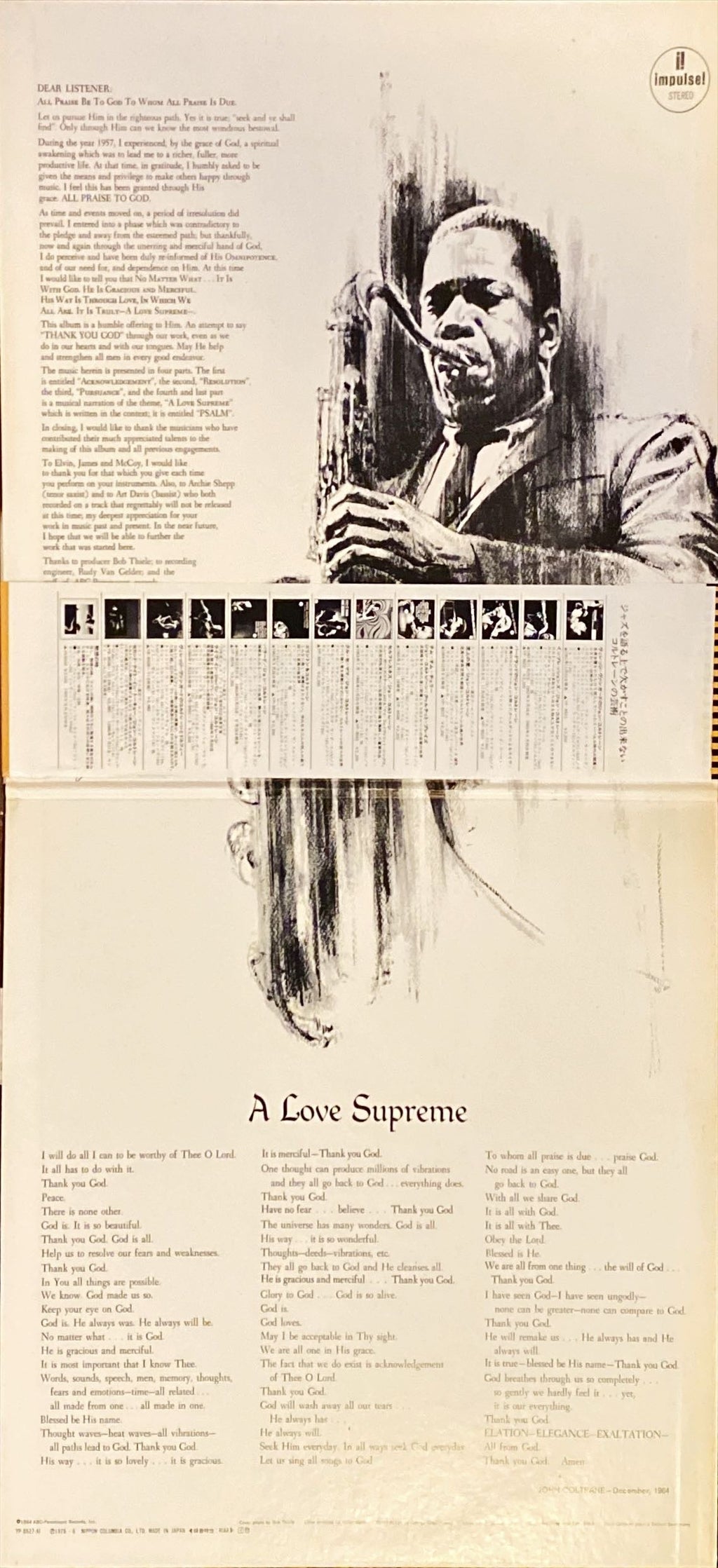 John Coltrane A Love Supreme [Rare Japanese Import w/ OBI] Jazz Vinyl/LP #R11