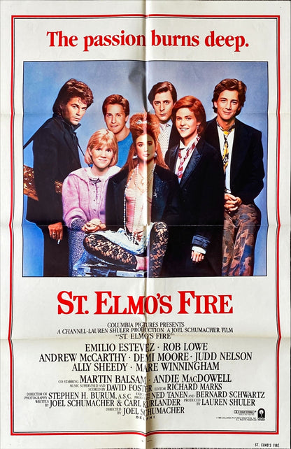 St. Elmos Fire (1985) One Sheet Movie Poster - Lowe, Moore, Estevez