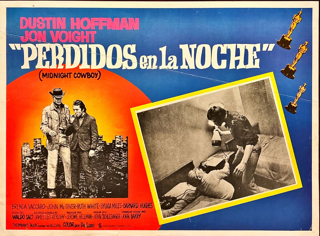 Midnight Cowboy (1970) 3 Original Mexican Lobby cards Dustin Hoffman & Jon Voight