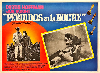 Midnight Cowboy (1970) 3 Original Mexican Lobby cards Dustin Hoffman & Jon Voight