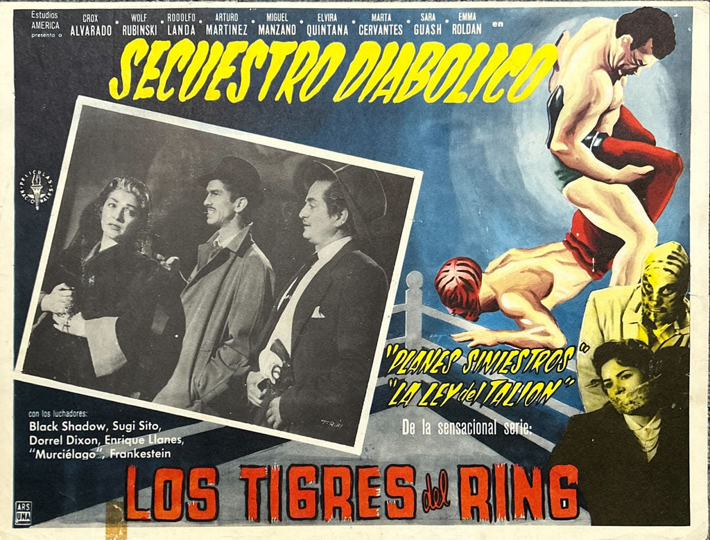 Secuestro Diabolico, Vintage Mexican Wrestling Lobby Cards, Los Tigres del Ring