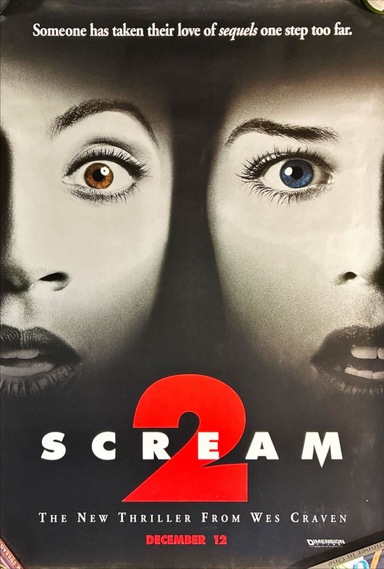 Scream 2 (1992) Original movie Poster, Wes Craven directed, Neve Campbell, Courteney Cox