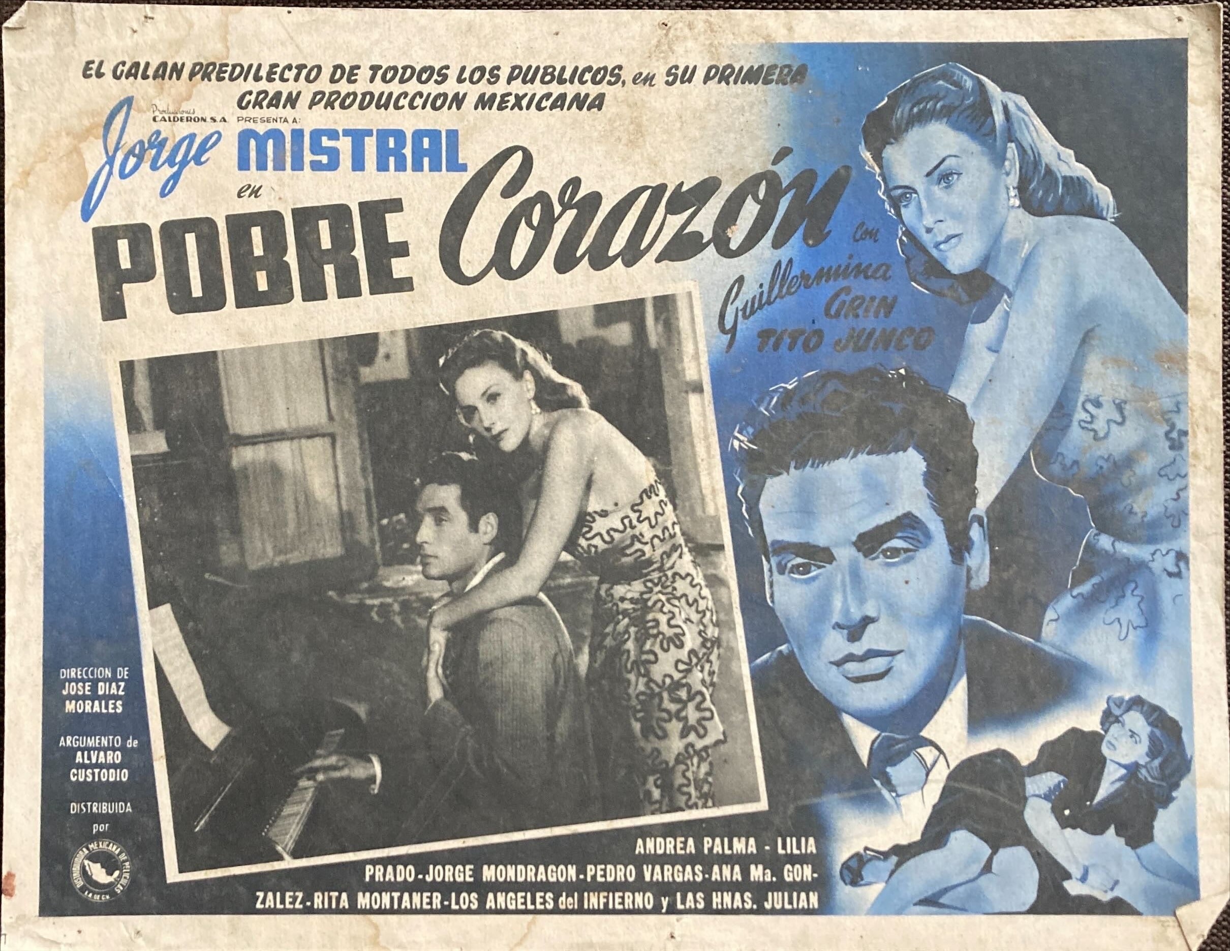 Pobre Corazon  '50 Jose Diaz Morales' romantic melodrama, cool art