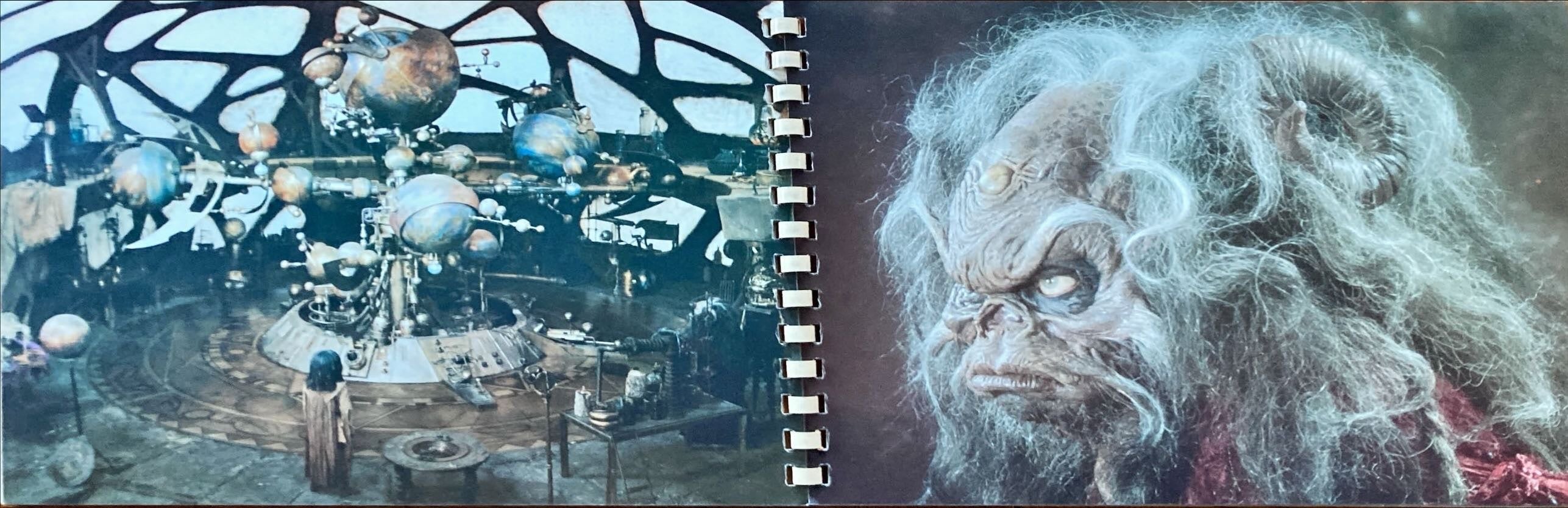 #1035 DARK CRYSTAL spiral-bound promo book 1982 Jim Henson & Frank Oz, die-cut embossed cover, rare