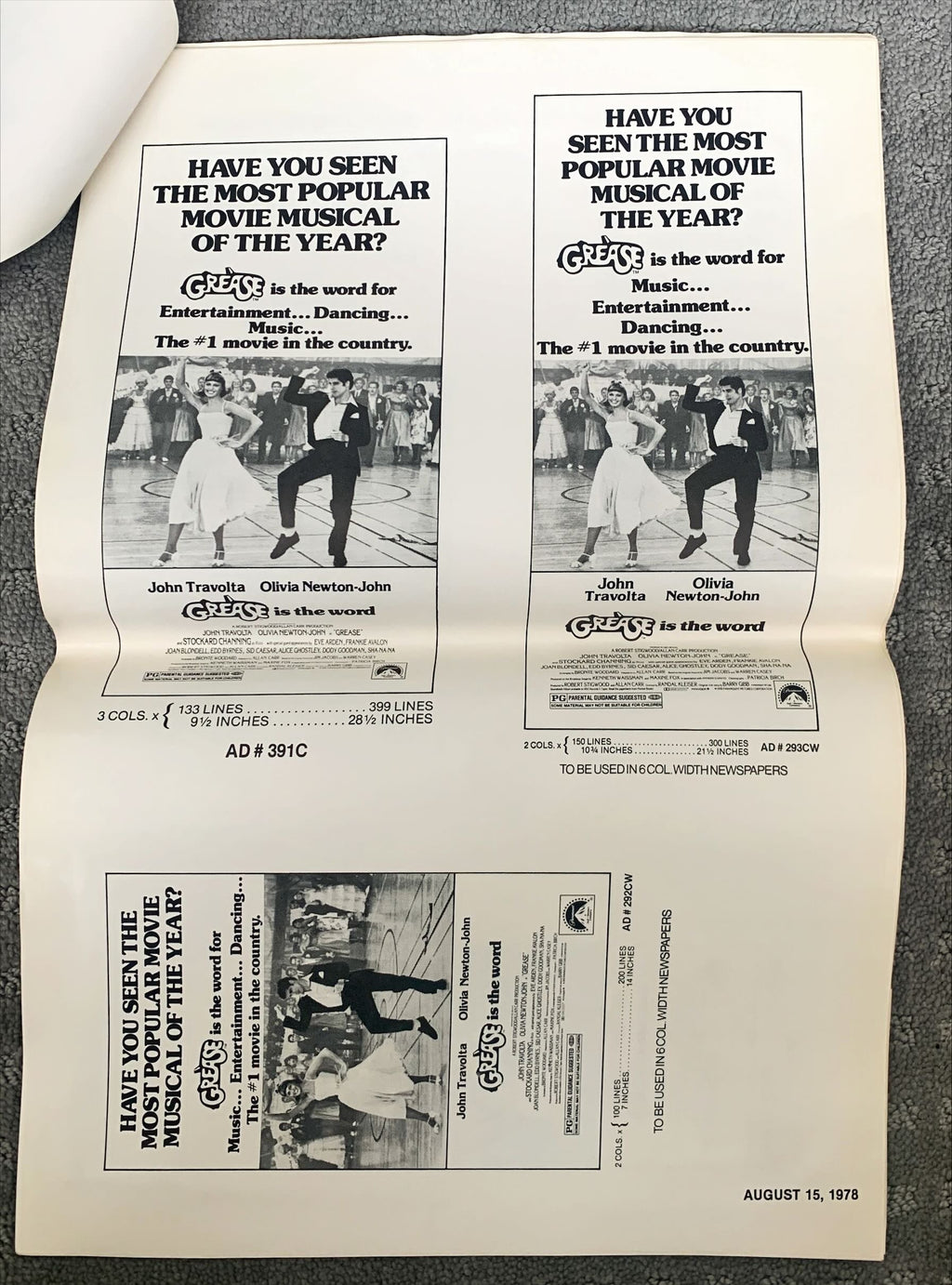 Grease,  Pressbook