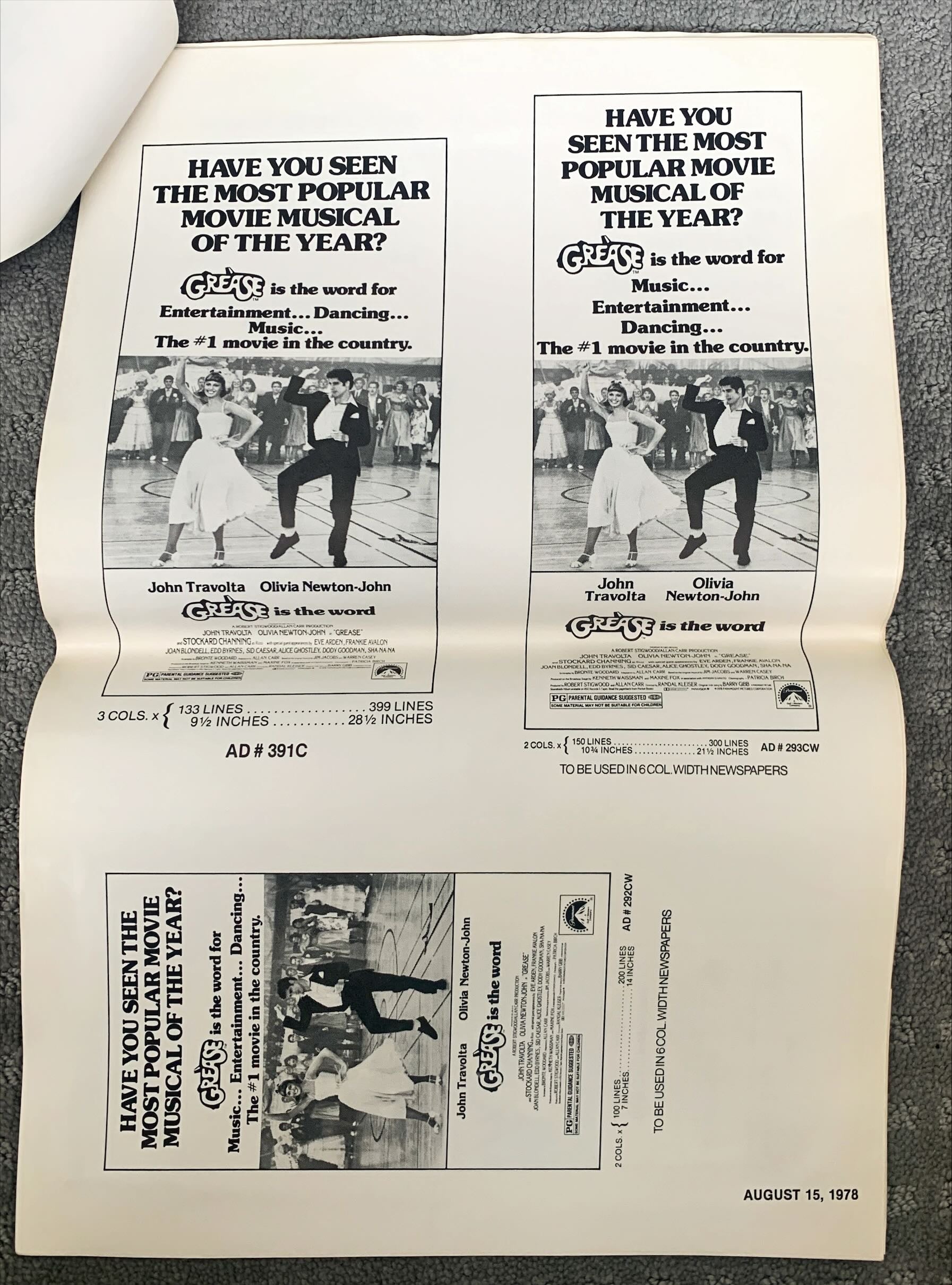 Grease,  Pressbook