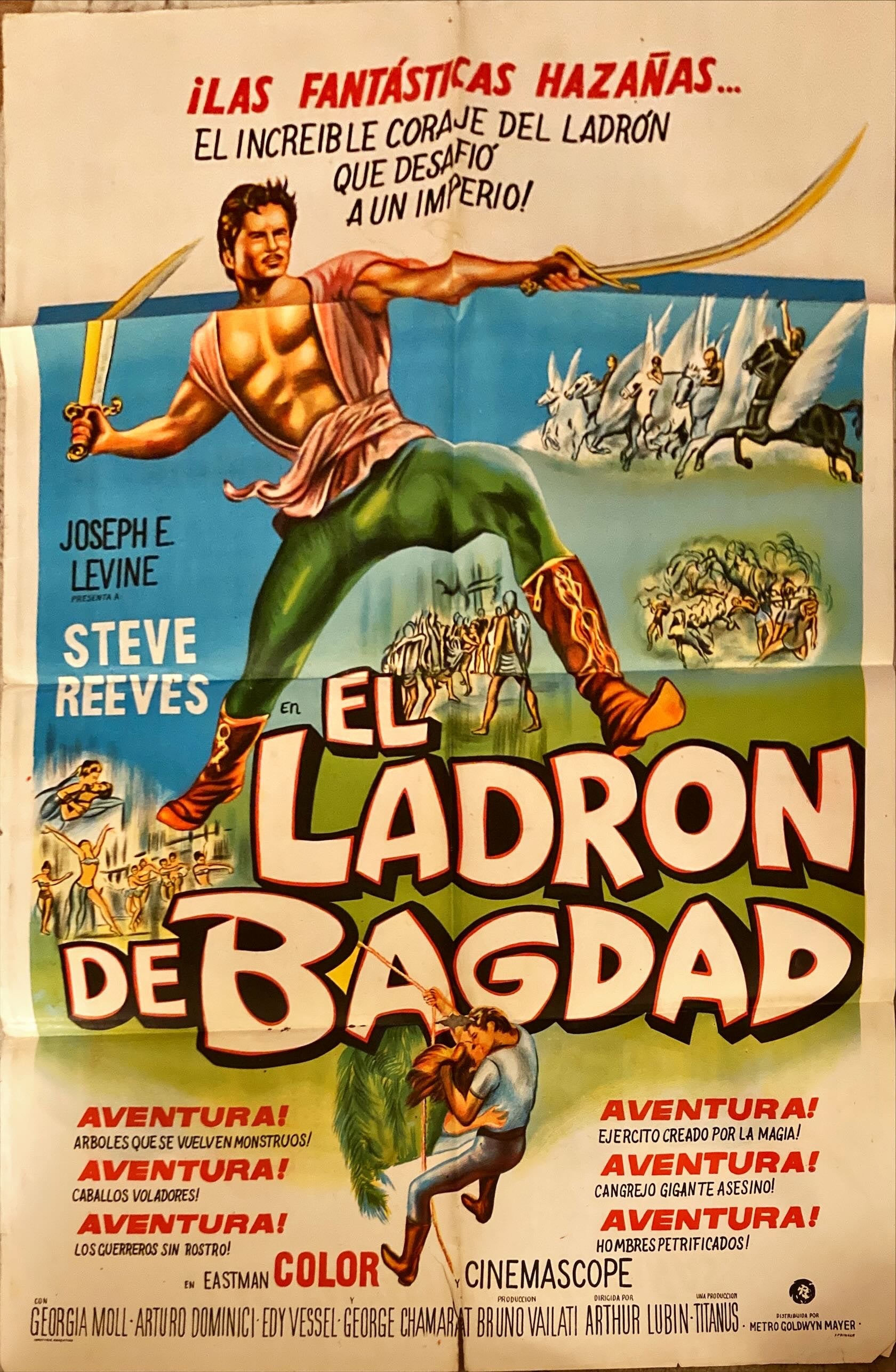 Thief of Baghdad, Argentinean movie poster '61 Steve Reeves