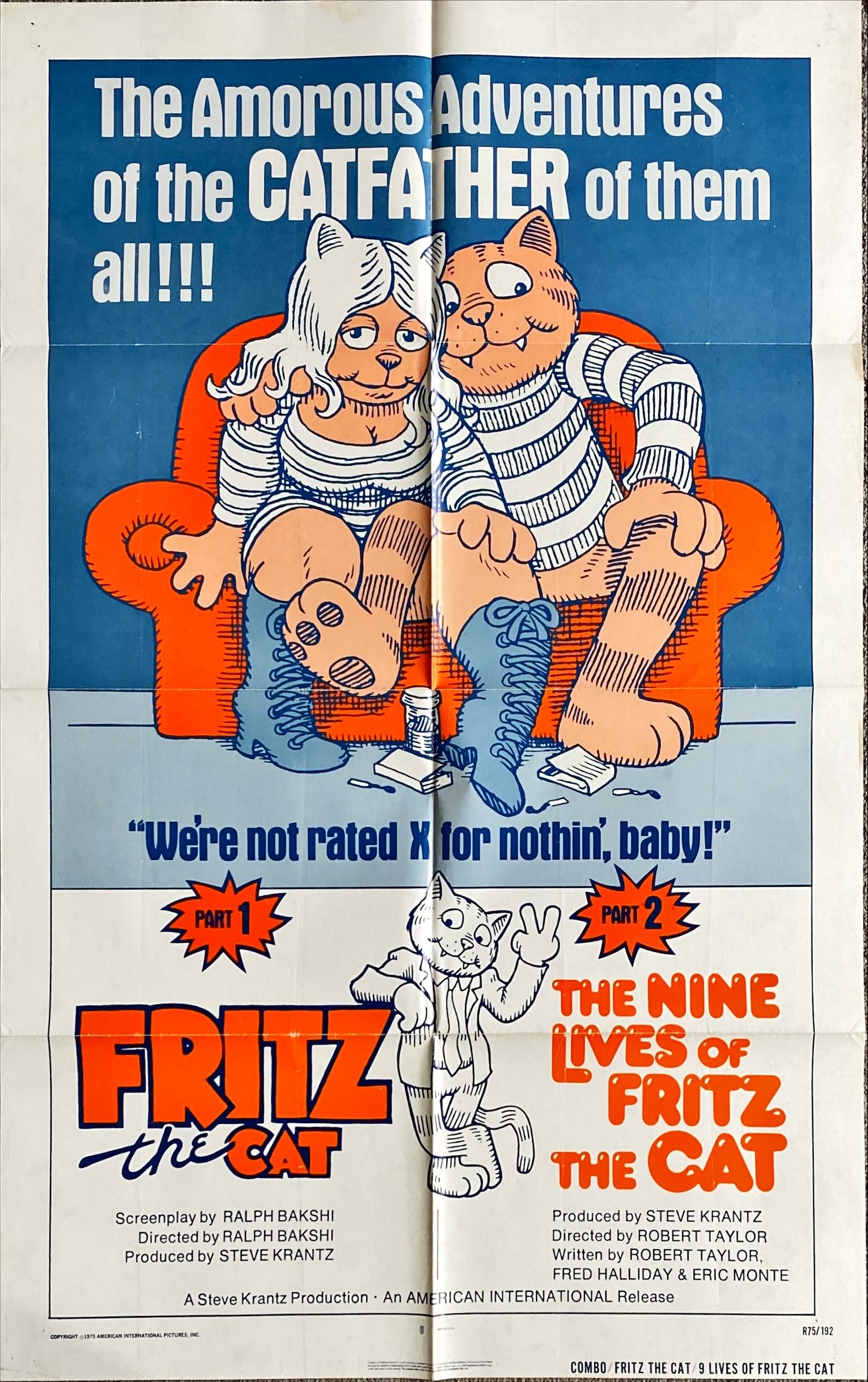 #911 FRITZ THE CAT/NINE LIVES OF FRITZ THE CAT 1sh 1975