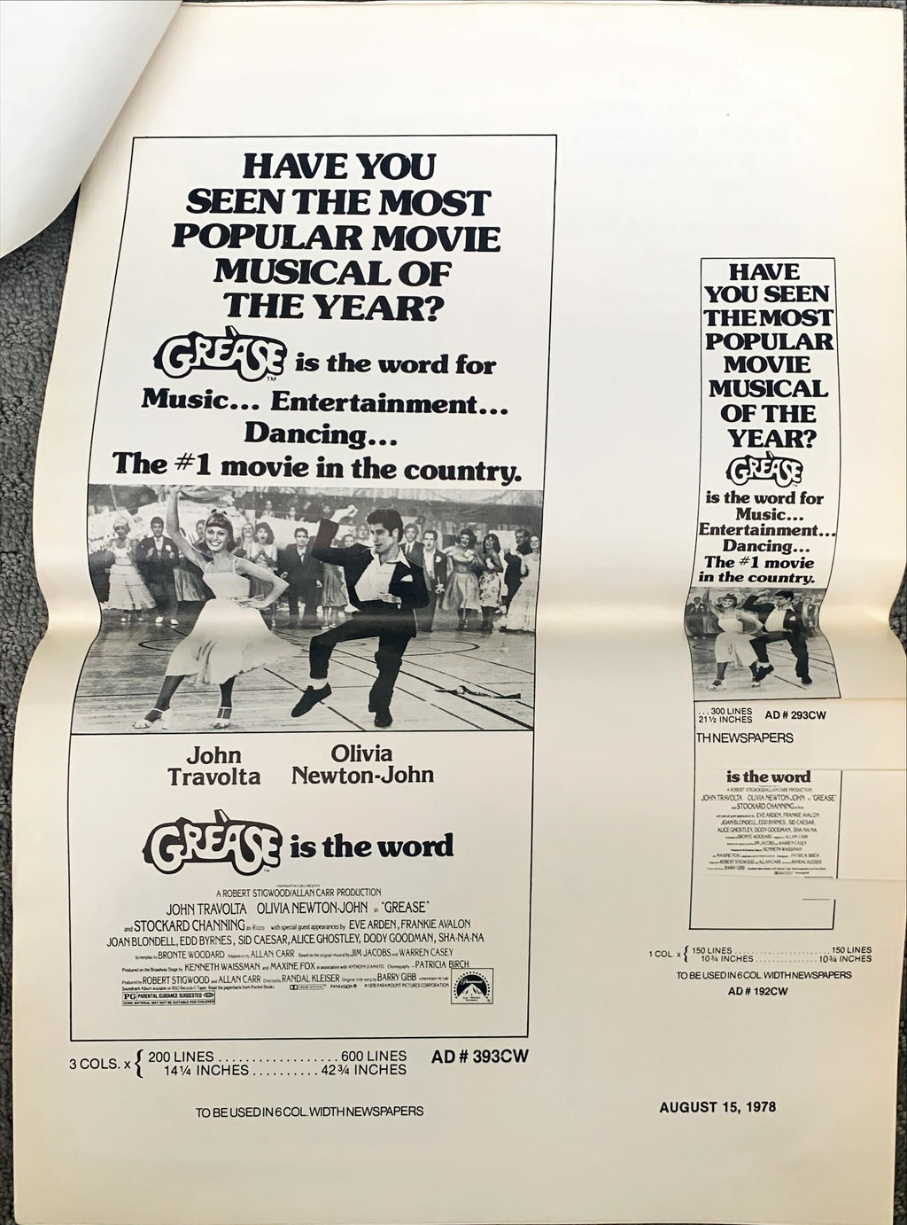 Grease,  Pressbook