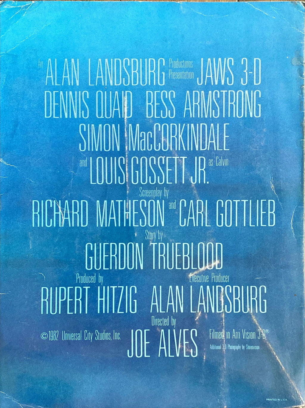 Jaws 3D (1983) - Promo Brochure