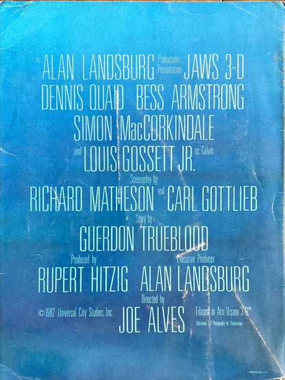 Jaws 3D (1983) - Promo Brochure