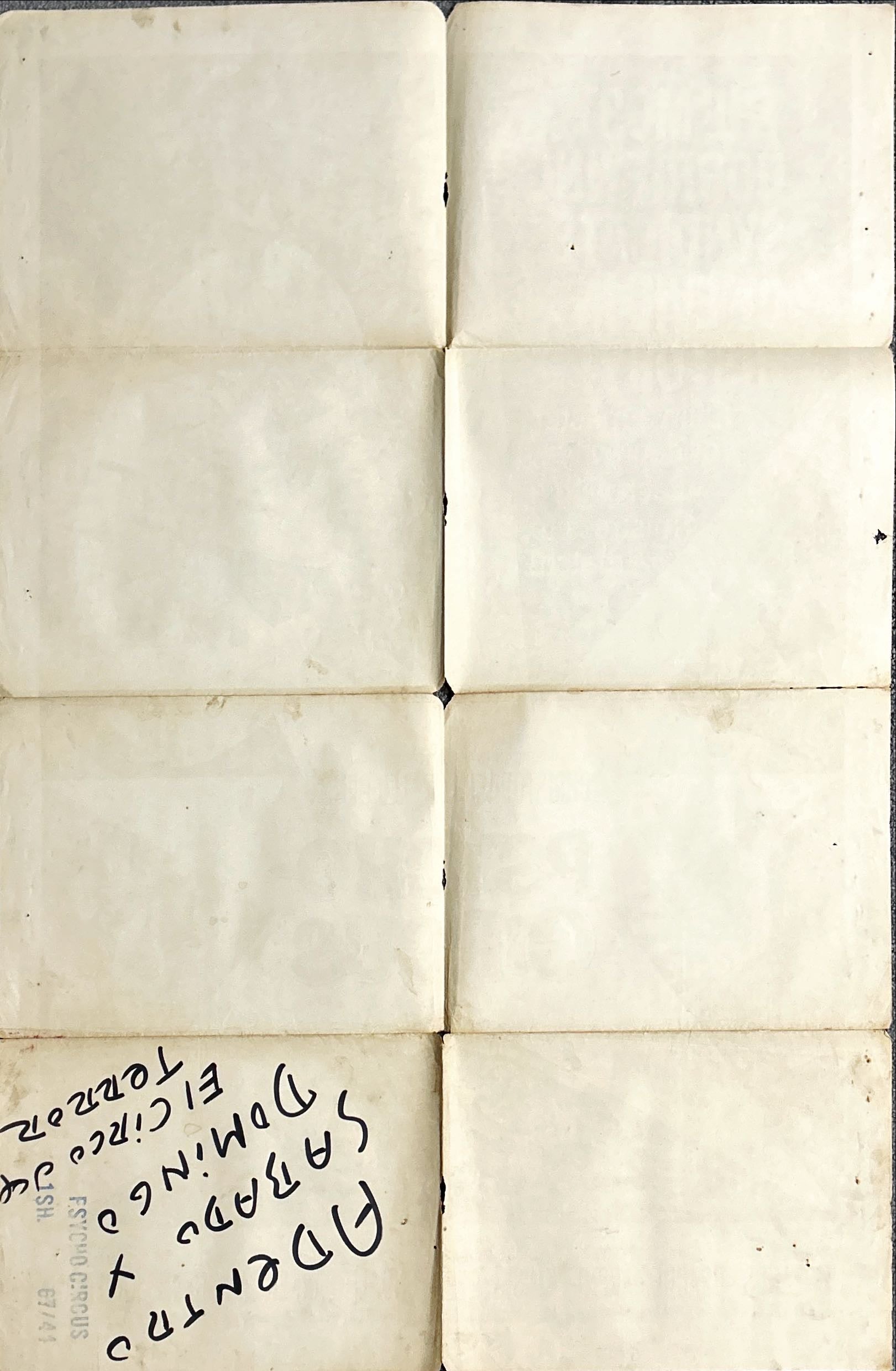 Psycho Circus (1967) One Sheet Movie Poster