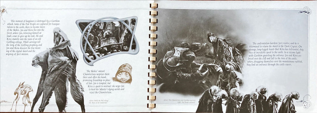 #1035 DARK CRYSTAL spiral-bound promo book 1982 Jim Henson & Frank Oz, die-cut embossed cover, rare