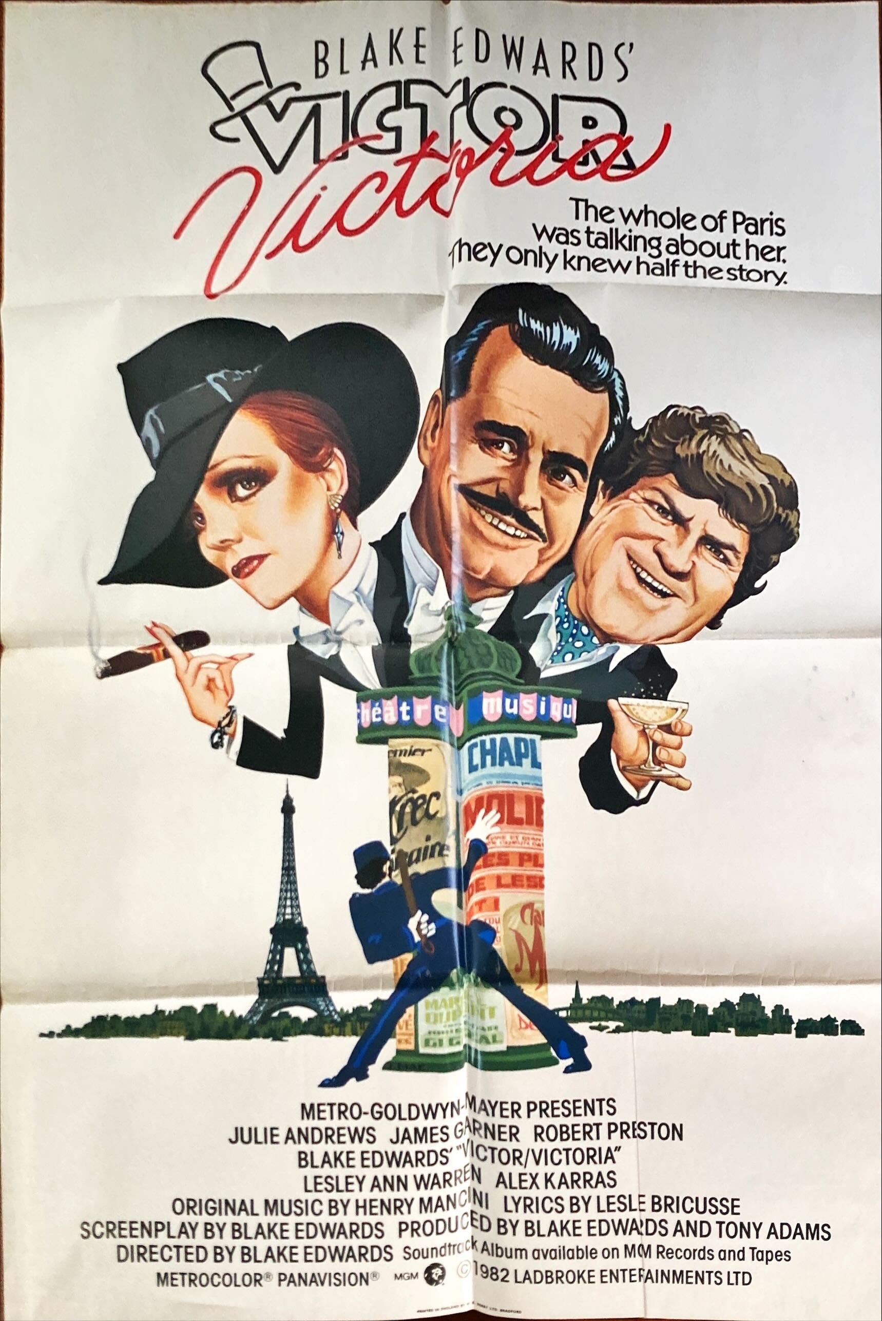 Blake Edwards' Victor/Victoria, English one-sheet '82 Blake Edwards