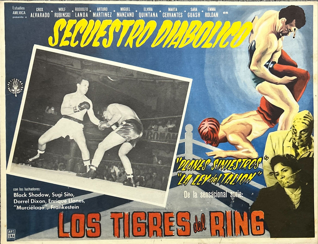 Secuestro Diabolico, Vintage Mexican Wrestling Lobby Cards, Los Tigres del Ring