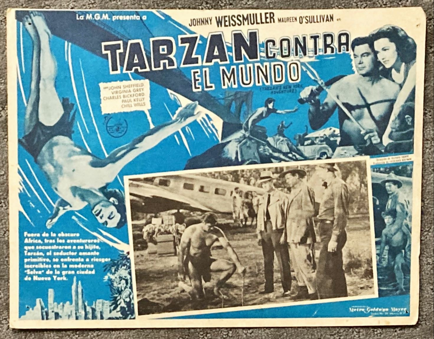 Tarzan's New York Adventure,  Mexican LC R1950s Johnny Weissmuller