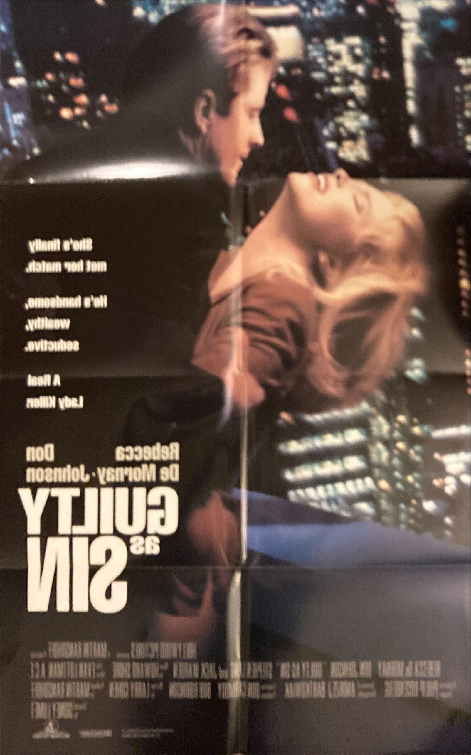Guilty as Sin,  int'l DS 1sh '93 Rebecca De Mornay, Don Johnson