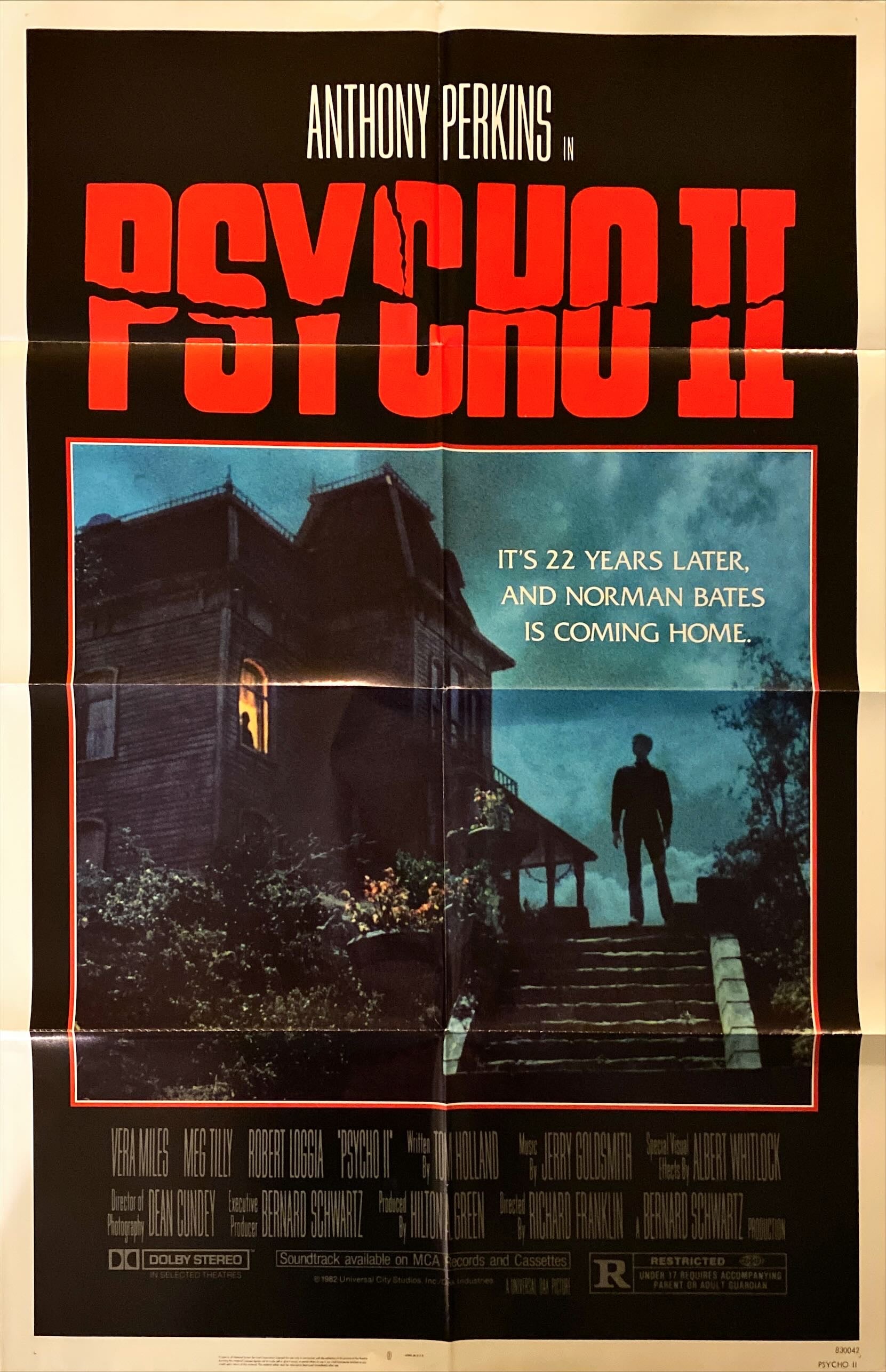 Psycho II,  1sh 1983 Anthony Perkins as Norman Bates