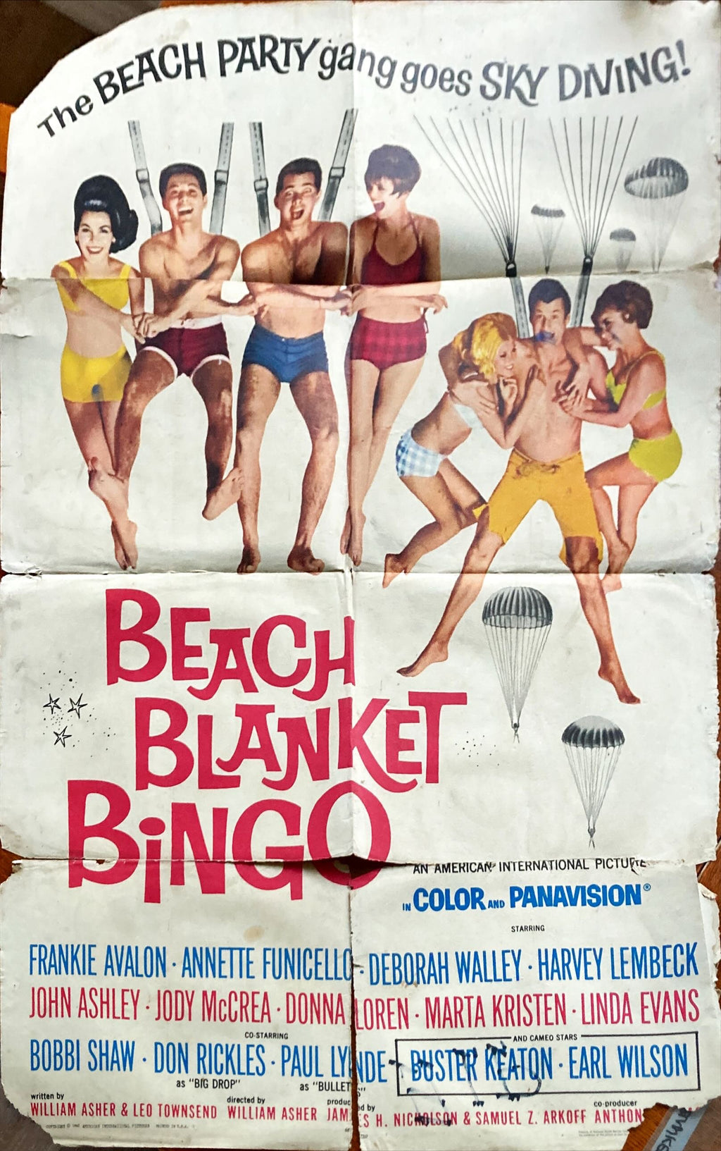 Beach Blanket Bingo,  (FIXER UPPER) 1sh 1965 Frankie Avalon, Annette Funicello