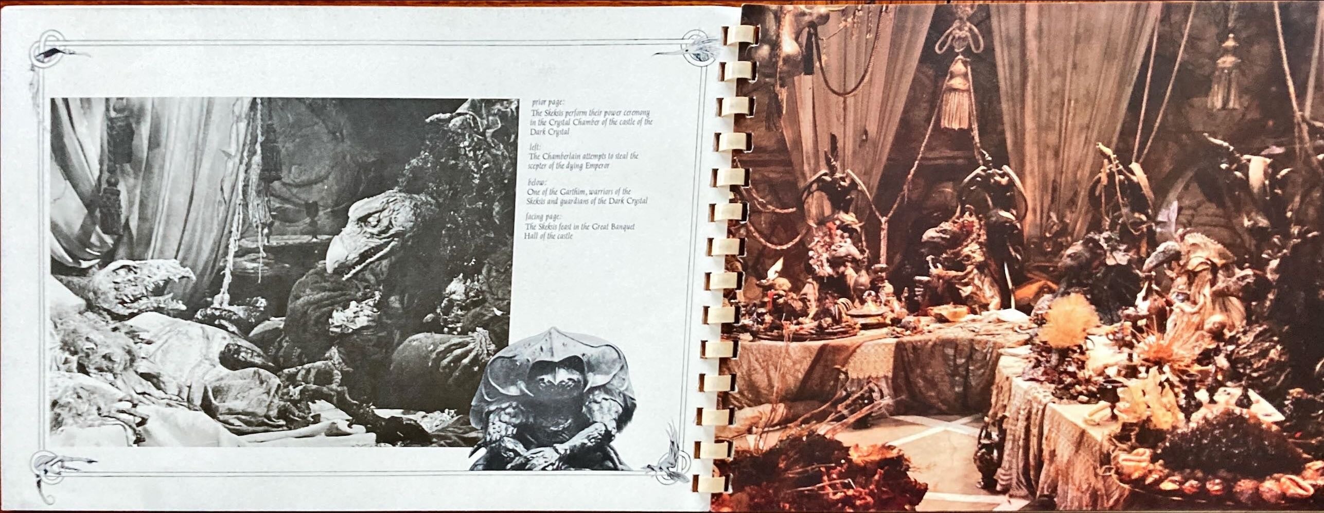 #1035 DARK CRYSTAL spiral-bound promo book 1982 Jim Henson & Frank Oz, die-cut embossed cover, rare