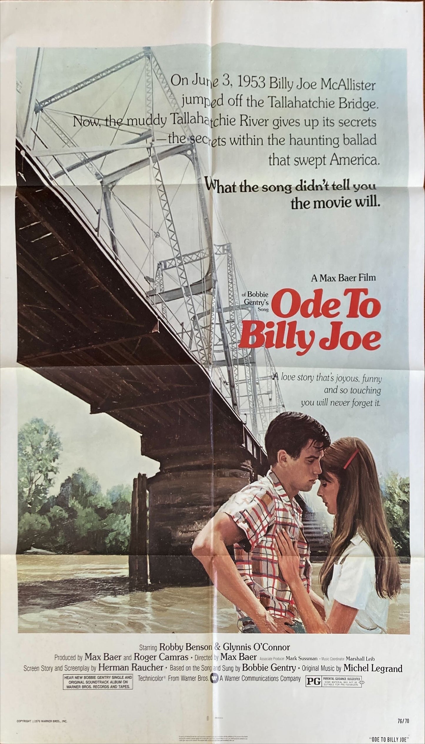 Ode to Billy Joe (1976) Original Movie Poster,  Robby Benson & Glynnis O'Connor