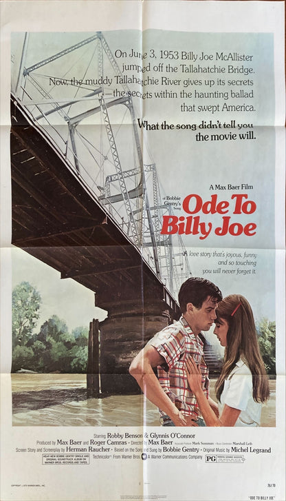 Ode to Billy Joe (1976) Original Movie Poster,  Robby Benson & Glynnis O'Connor
