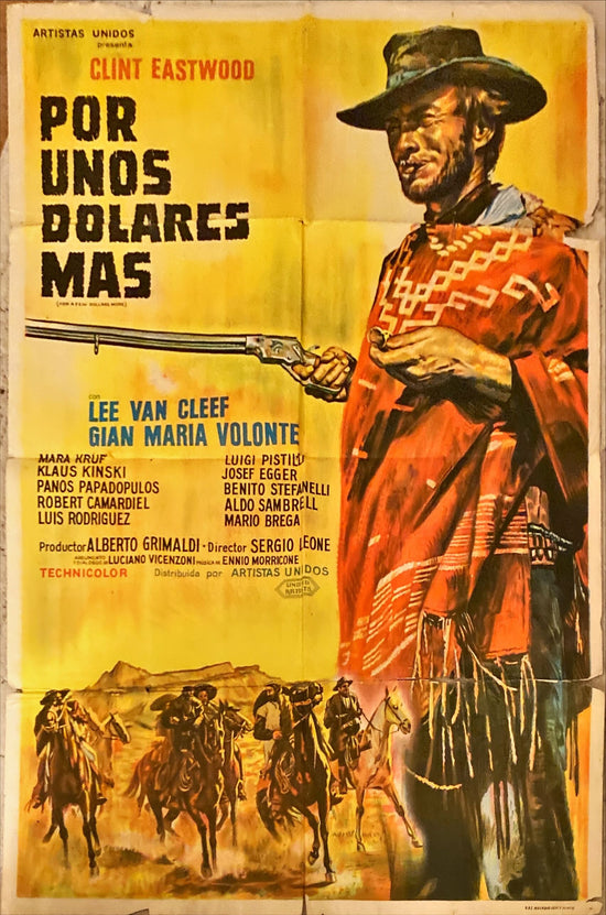 For a Few Dollars More (1967) One Sheet Movie Poster - ARG - Yellow Style