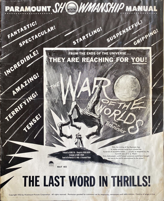 War of the Worlds (1953) Theatrical Pressbook