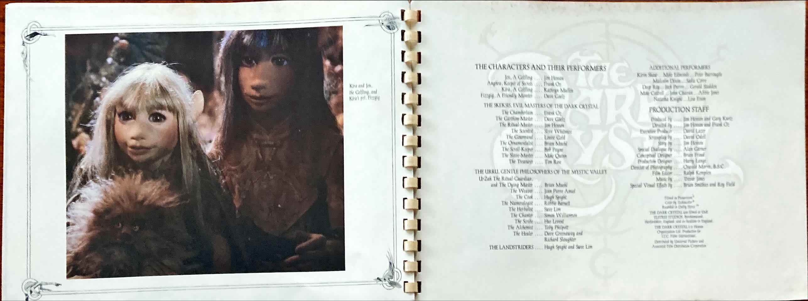 #1035 DARK CRYSTAL spiral-bound promo book 1982 Jim Henson & Frank Oz, die-cut embossed cover, rare