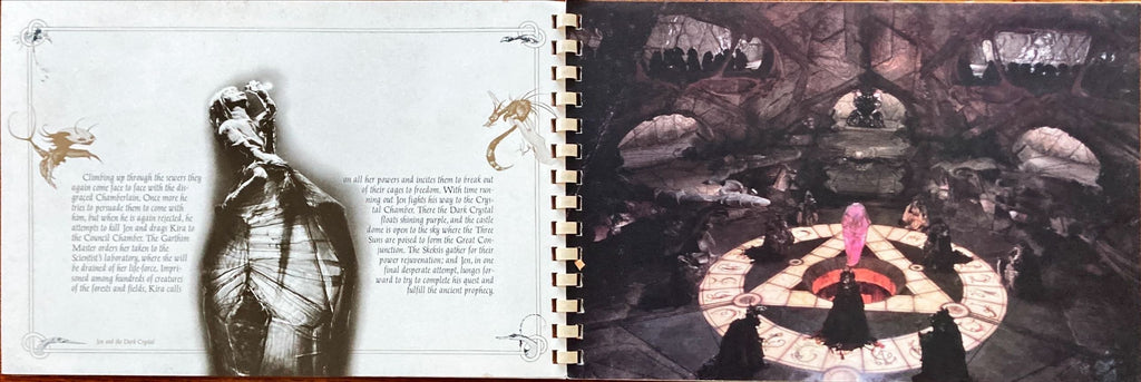 #1035 DARK CRYSTAL spiral-bound promo book 1982 Jim Henson & Frank Oz, die-cut embossed cover, rare