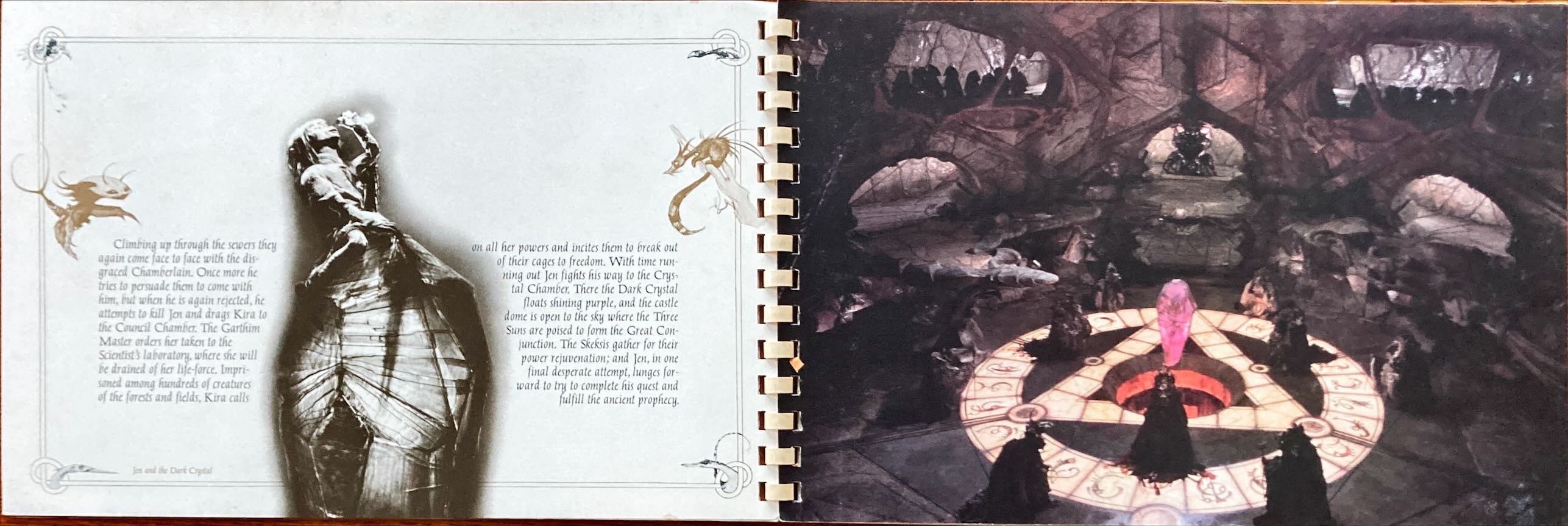 #1035 DARK CRYSTAL spiral-bound promo book 1982 Jim Henson & Frank Oz, die-cut embossed cover, rare