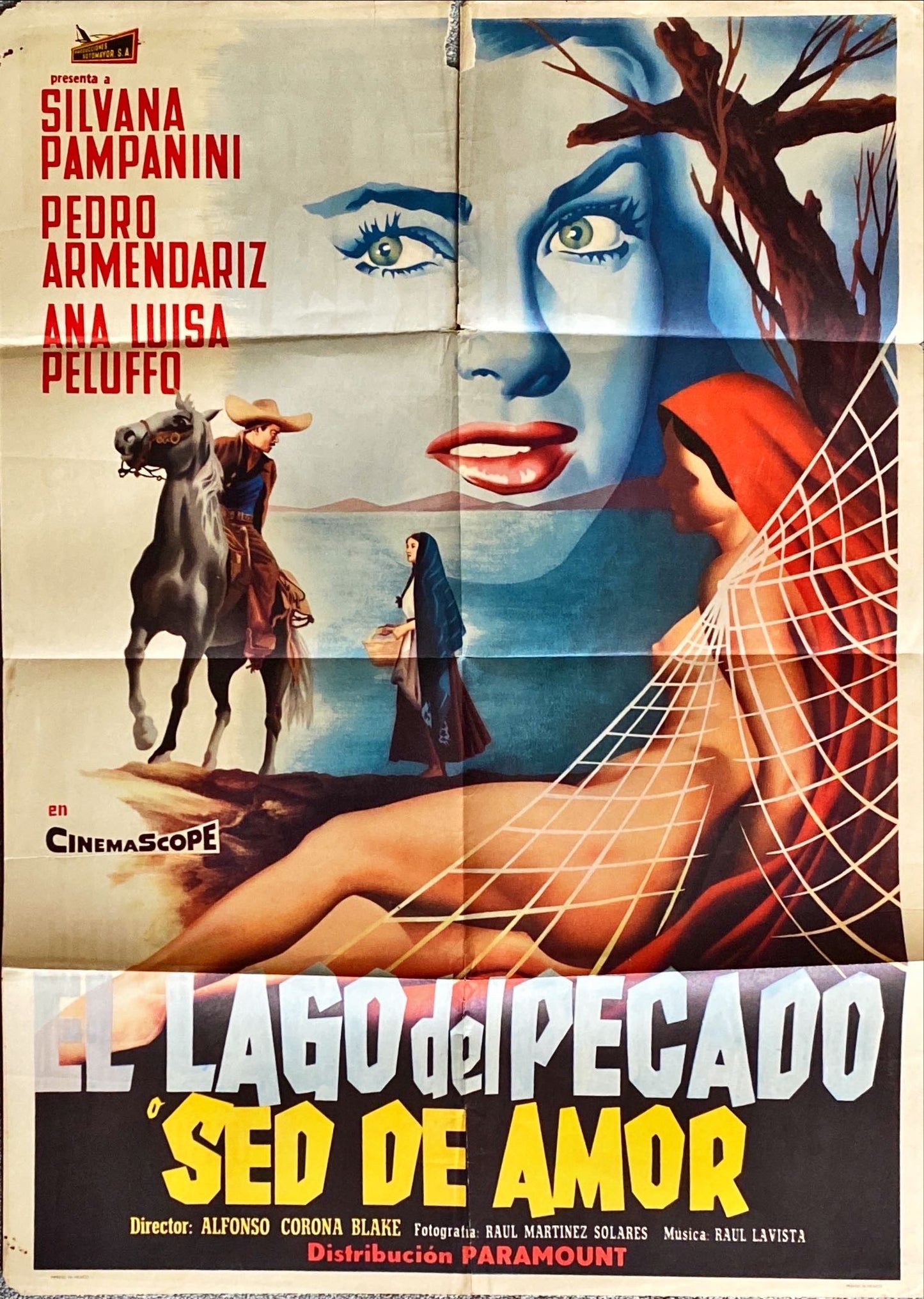 1575 THIRST FOR LOVE Mexican poster '59  (El Lago del Pecado)