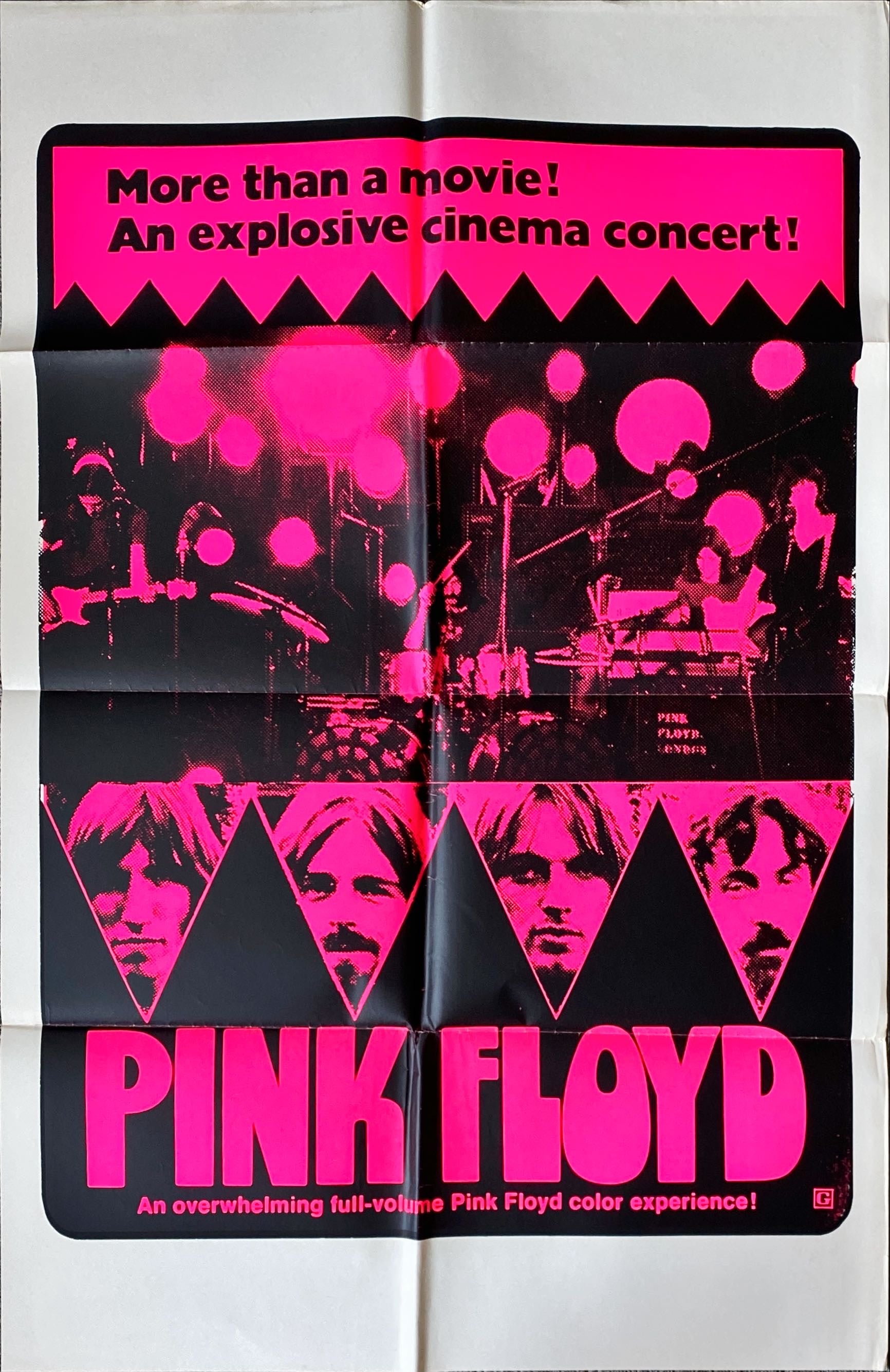 1186  PINK FLOYD 1sh 1972 an explosive rock & roll cinema concert in Pompeii!