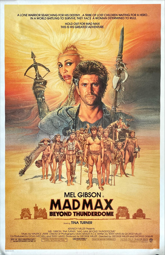 Mad Max Beyond Thunderdome (1985) One Sheet Movie Poster - Mel Gibson, Amsel