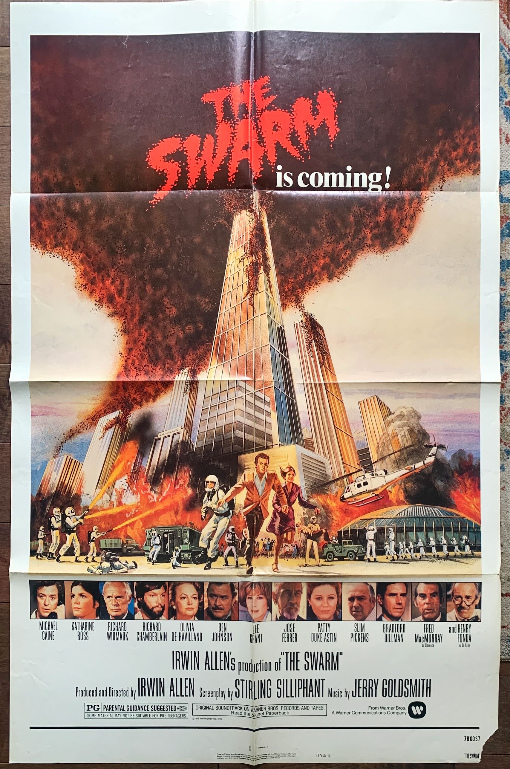 The Swarm, style B int'l 1sh 1978 all-star cast, killer bee attack