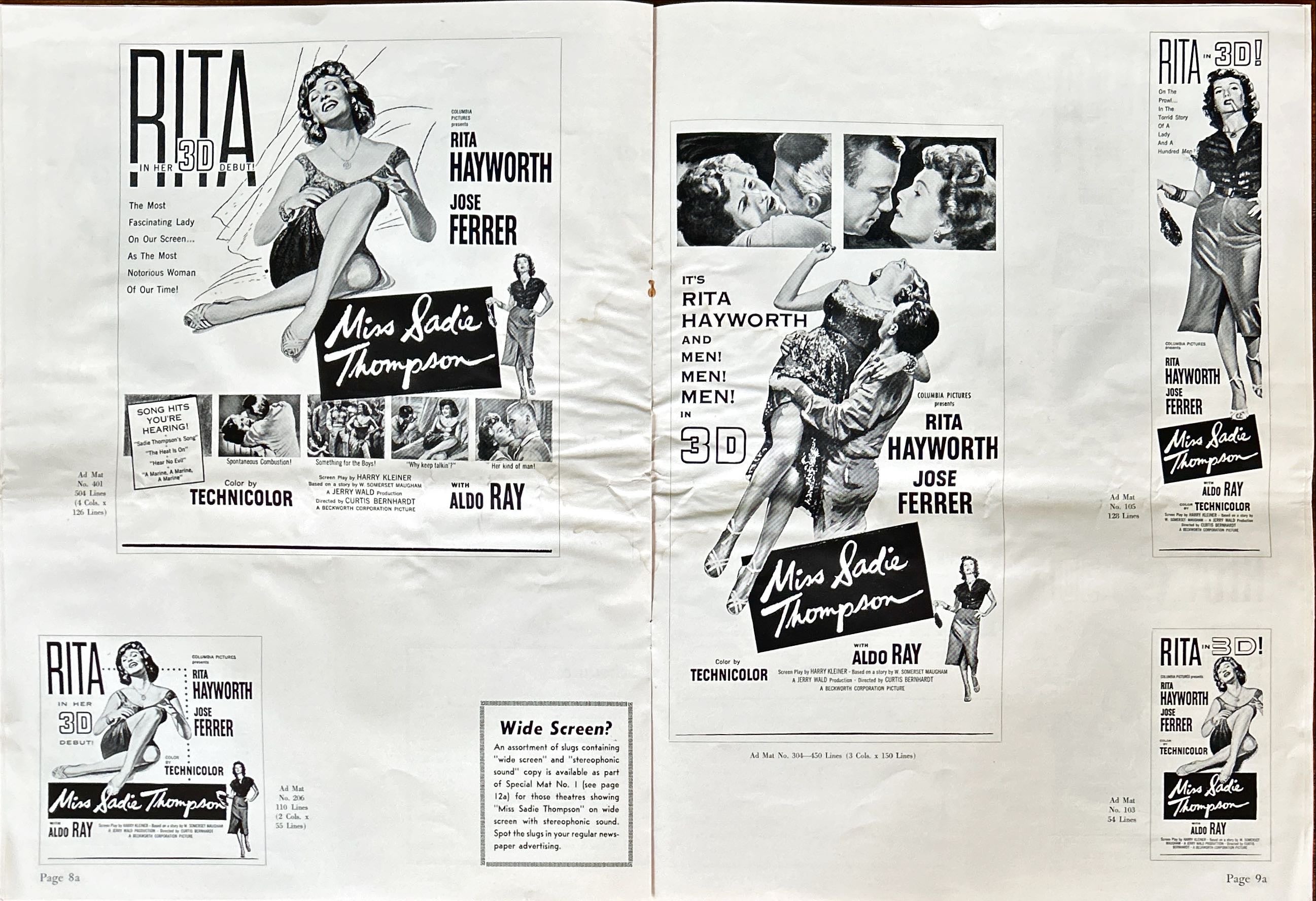 Miss Sadie Thompson (1953) Pressbook - 3D, Rita Hayworth