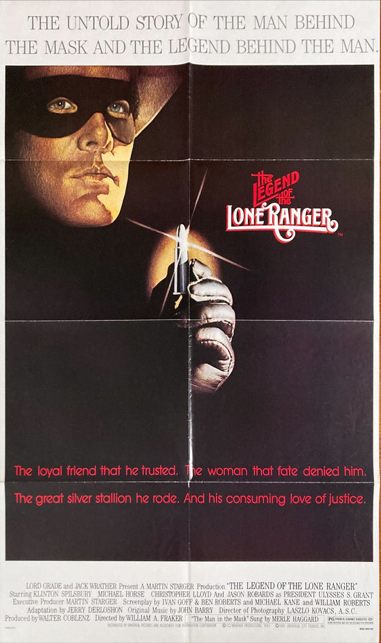 The Legend of the Lone Ranger (1981) Original Movie Poster,  Klinton Spilsbury holding silver bullet