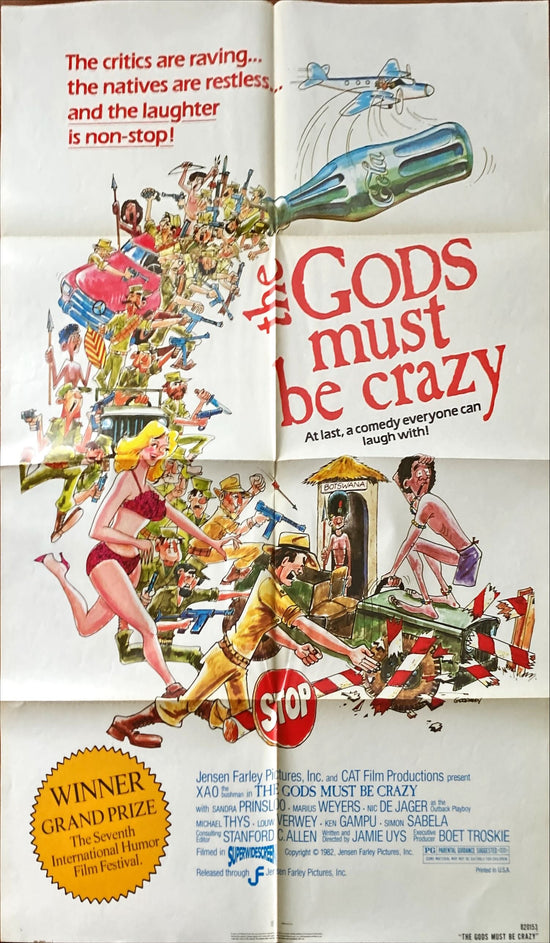 The Gods must be Crazy (1982) One Sheet Movie Poster - Wacky Jamie Uys Comedy