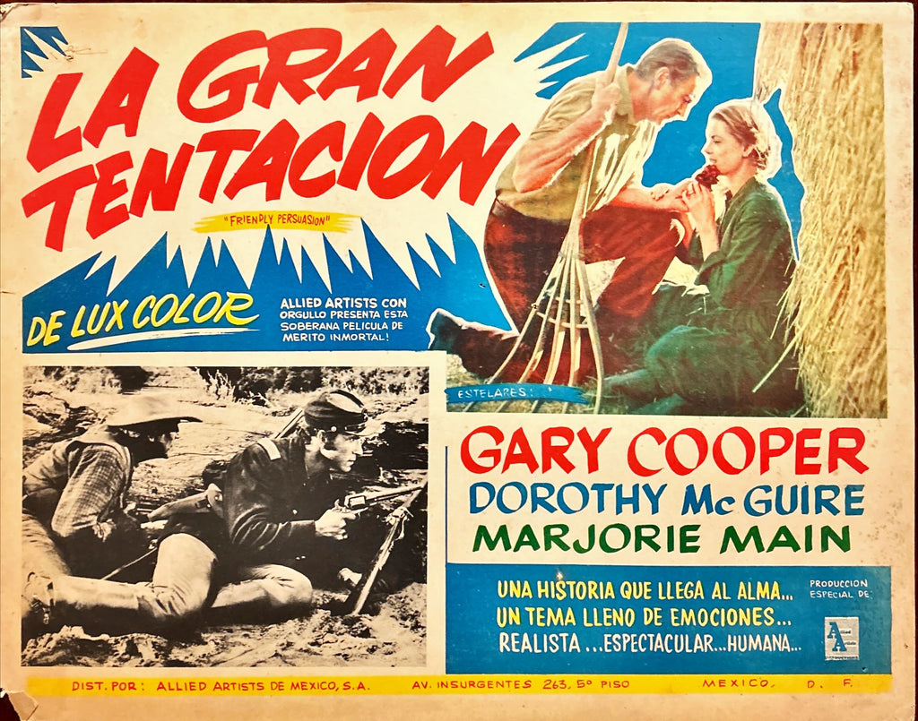 Friendly Persuasion (1956) Original Mexican Lobby Card set X5