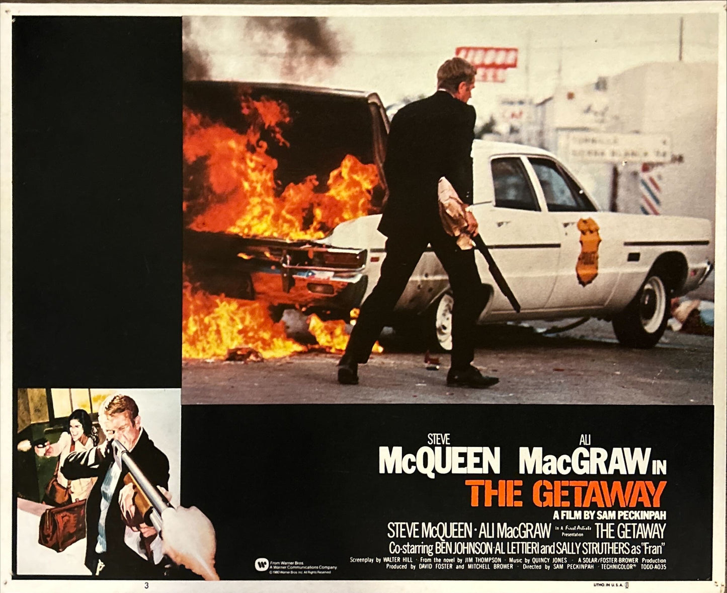 The Getaway (1972) 4x Lobby Cards - R'80,Steve McQueen