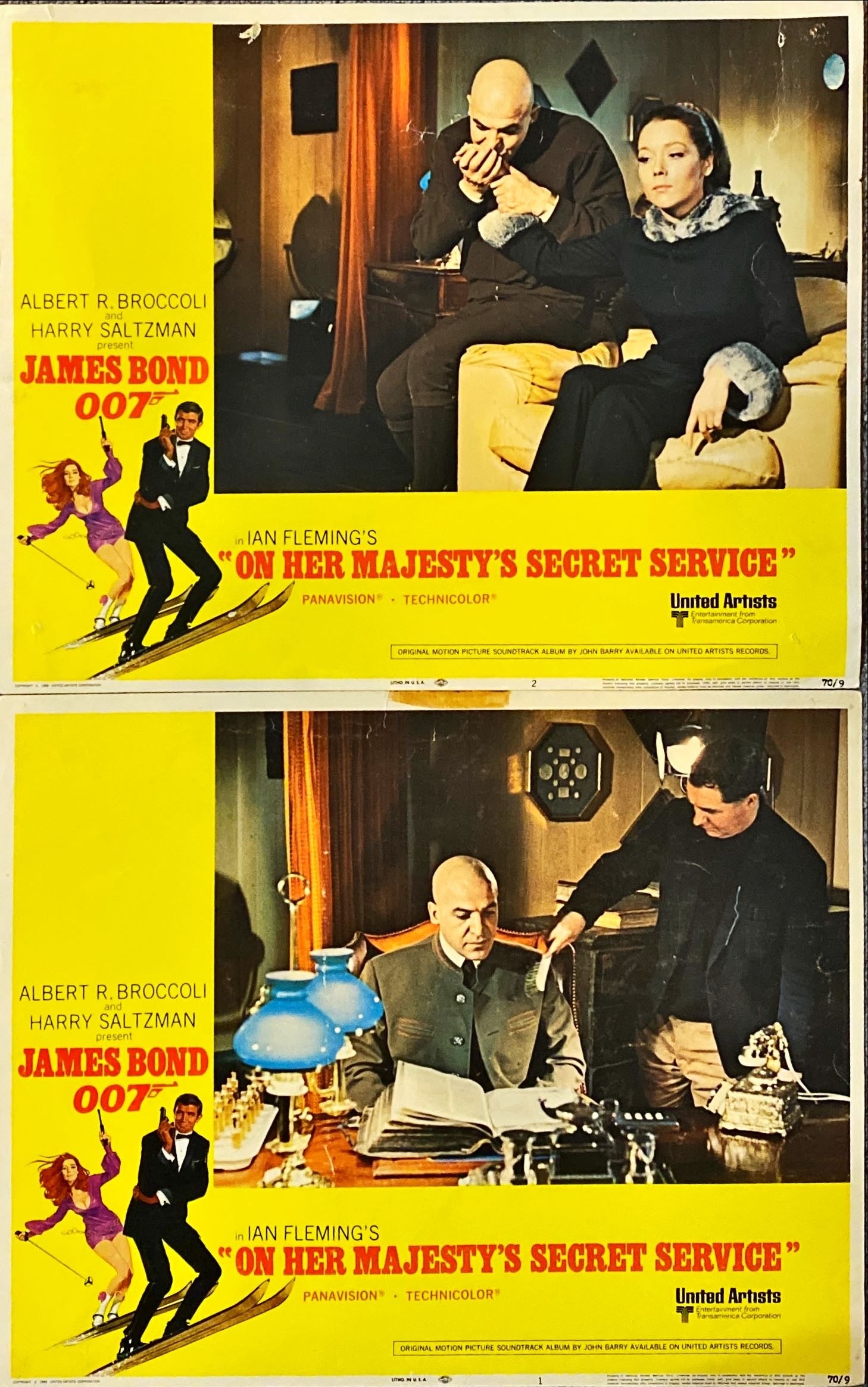 On Her Majesty's Secret Service (1969) 4x Lobby Cards