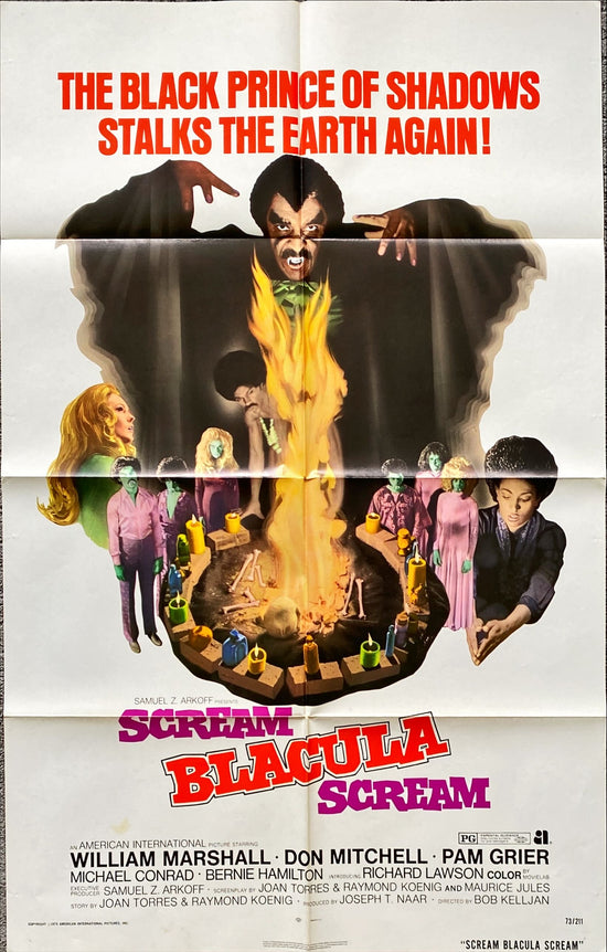 Scream Blacula Scream (1973) Original Movie Poster, Blaxploitation Horror, Pam Grier