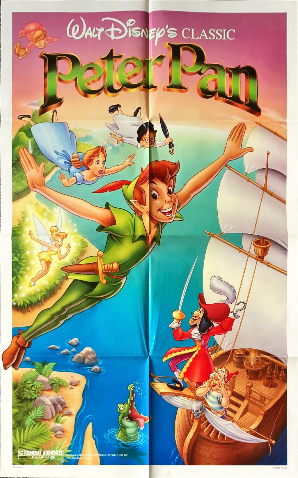 Walt Disney's Peter Pan, 1sh R1989 Walt Disney