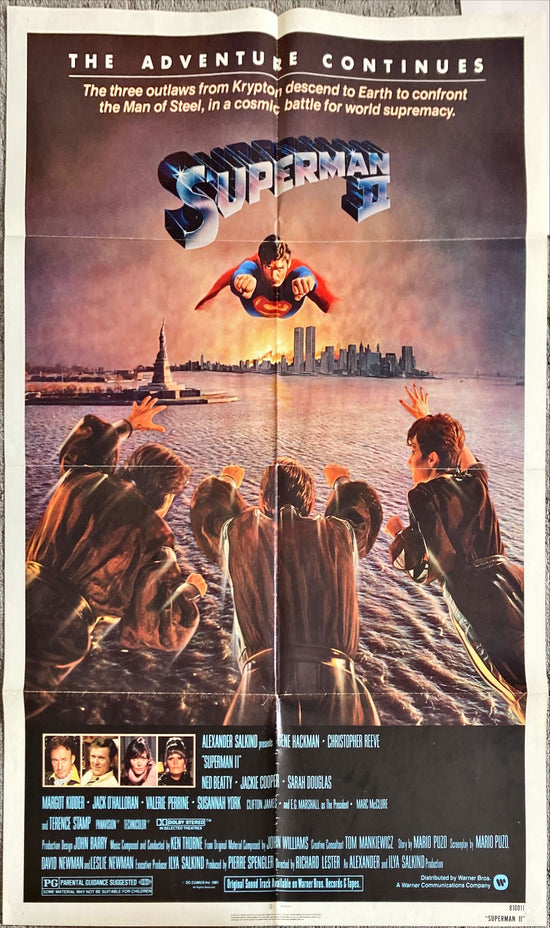 Superman II, Original Movie Poster AMAZING CONDITION 27x41