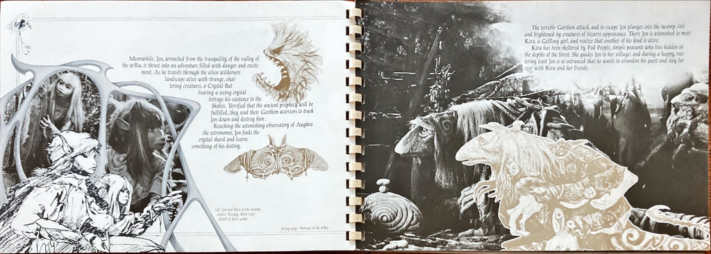 #1035 DARK CRYSTAL spiral-bound promo book 1982 Jim Henson & Frank Oz, die-cut embossed cover, rare