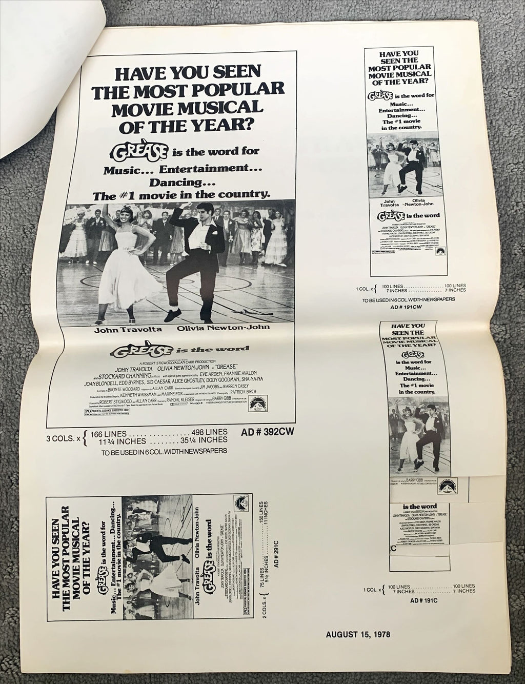 Grease,  Pressbook