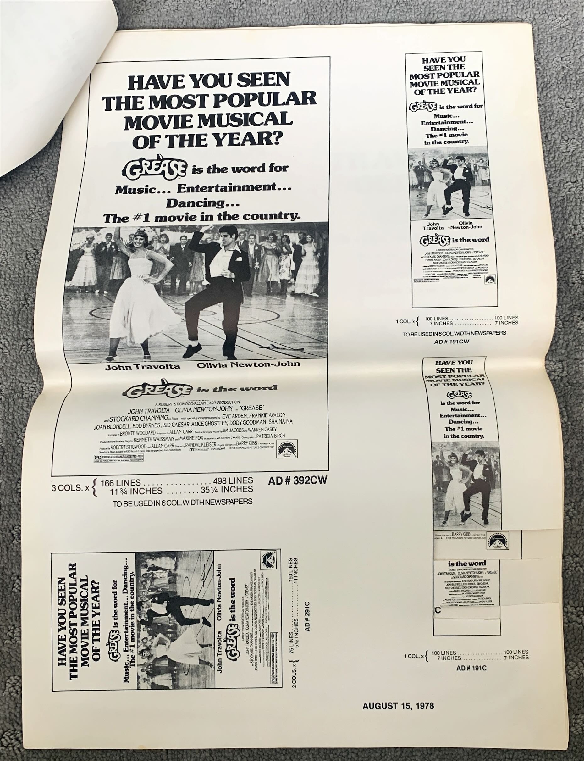 Grease,  Pressbook